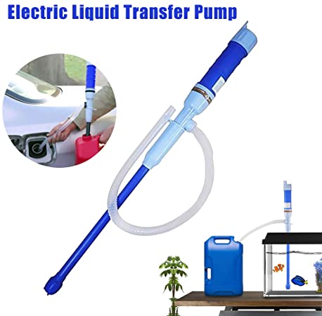 Battery Operated Liquid Transfer Pump Siphon Pump,Electric Liquid Transfer Siphon Pump,for Fuel Gas Oil Gasoline Water, Multi-Use Hand Fuel Pump BLUE