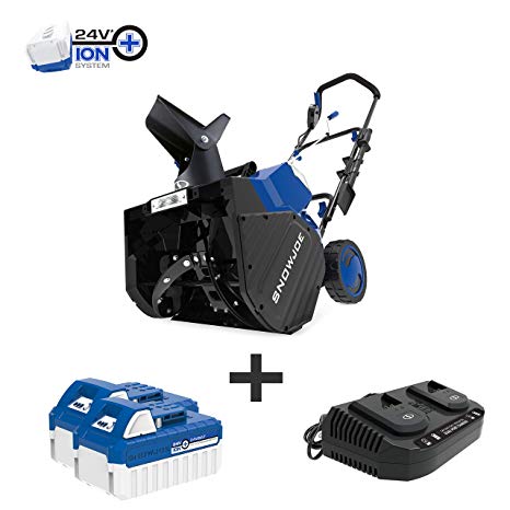 Snow Joe 24V-X2-SB18 18-Inch 48-Volt 4.0-Ah Cordless Snow Blower, Kit (w/2 x 24-Volt 4.0-Ah Batteries and Rapid Charger)
