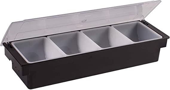 Winco CCH-4 4-Compartment Condiment Holder,Black,Medium