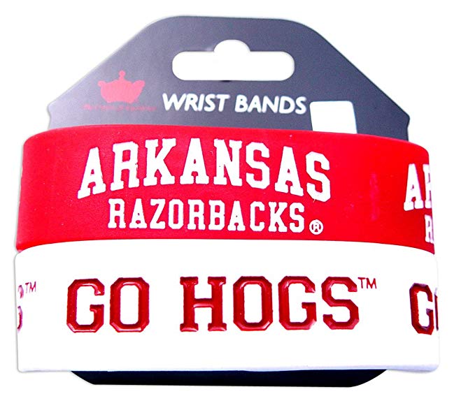 Arkansas Razorbacks Rubber Wrist Band (Set of 2) NCAA