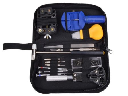 TMS® Watch Repair Tool Kit Opener Link Remover Spring Bar Band Pin w/ Carrying Case