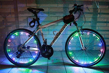 MAGINOVO 2 Pack Led Bike Wheel Light | Waterproof Bicycle Tire Light | Safety Battery Spoke Lights | Cool Bike Accessories and Decoration for bicyclers to Ride at Night