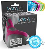 Kinesiology Tape - VARA KT 9733 wFREE e-TAPING GUIDE Rock Solid Waterproof and Flexible Athletic Tape - Gold Standard Lightweight Breathable and Super Sticky Pro Therapeutic Taping - Hypoallergenic and Latex Free - Uncut 2 Inch x 164 inch Roll - Athletes Crossfit Sports - Application for Shoulder Knee Back Shin Splints Hip Ankle Wrist Neck Hamstring Elbow Calf Sprains and Many More Get VARAFIED PERFORMANCE - Support and Pain Relief NO RISK - Better Than 100 Money Back Guarantee