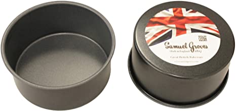 2X Samuel Groves – 6" Deep Round Cake Tins, Superior Non Stick, Fixed Base by Chabrias LTD