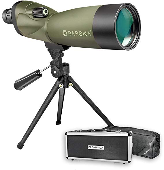 BARSKA 20-60 x 80mm Straight Zoom Spotting Scope Porro Prism BK-7 with Tripod and Case