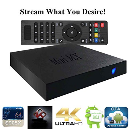 Kukele 2017 Internet Streaming Media Player MINIMX Quad Core Android 6.0 Marshmallow TV Box Media Center