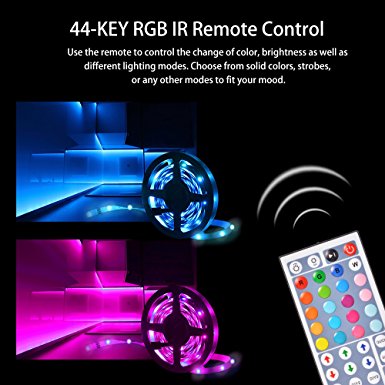 10M/33ft Flexible SMD 3528 RGB 600 LED Light Strip Color Changing Kit   44 Key IR Remote Control   Power Supply XC405U