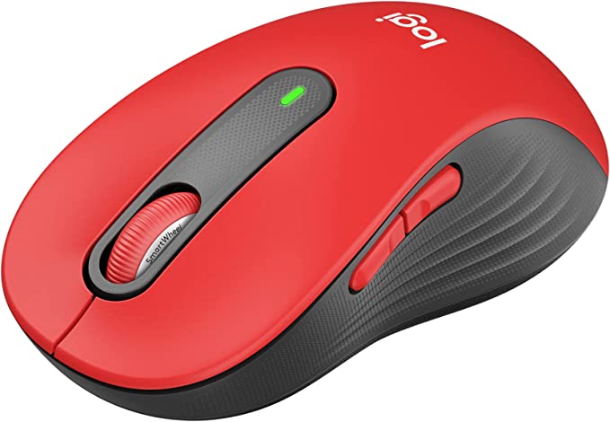 Logitech Signature M650 L Full Size Wireless Mouse - for Large Sized Hands, 2-Year Battery, Silent Clicks, Customizable Side Buttons, Bluetooth, for PC/Mac/Multi-Device/Chromebook - Classic Red