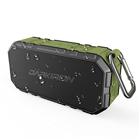 Darkiron K6 Bluetooth Speaker Waterproof IPX6 Portable Outdoor Wireless 4.0 Stereo Speakers with Power Bank Phone Charger and Built-in Mic for iPhone iPod iPad Home Golf Beach