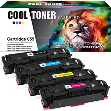 Cool Toner Compatible Toner Cartridge Replacement for Canon 055 CRG-055 Toner for Canon Color imageCLASS LBP660C MF740C MF741Cdw MF743Cdw MF745Cdw Printer (Black Cyan Magenta Yellow, No-Chip, 4-Pack)
