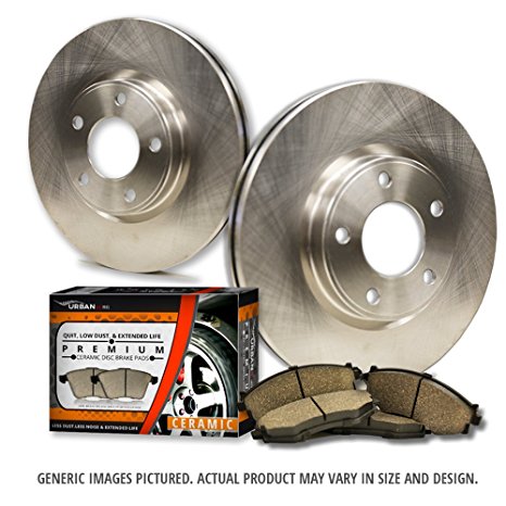 (Front Kit)2 Premium Disc Brake Rotors   4 Ceramic Pads(5lug)-Combo Brake Kit
