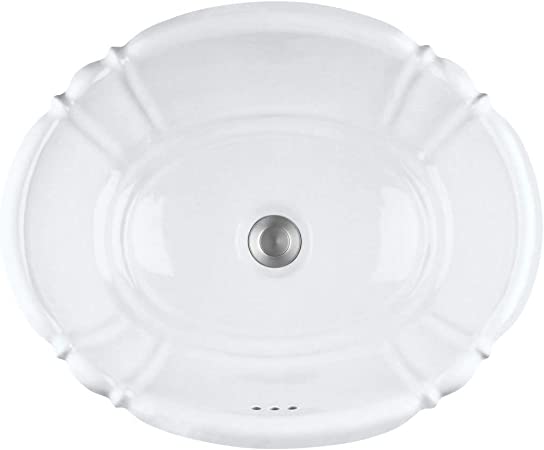 PROFLO PF1125WH PROFLO PF1125 Richardson 17-5/8" Oval Vitreous China Drop In Bathroom Sink with Overflow