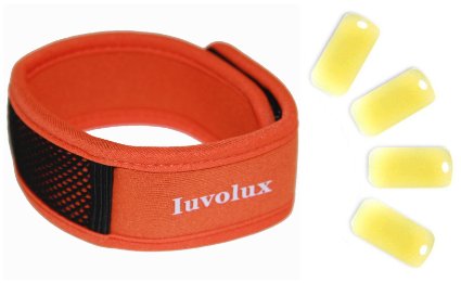 Mosquito Repellent Bracelet - Natural Insect Repeller Deet Free Effectively Repels Insects and Mosquitoes - Travel Pest Control Repeller for Kids,Adults - 60 Day Protection with 4 Plant Refills Orange