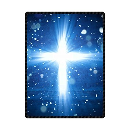 Christian Cross In Stars Custom Fleece Blanket 58" x 80" (Large)