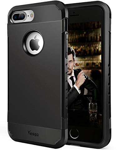 Yesgo Compatible for iPhone 7 Plus Case Shockproof Anti-Scratch Protective Case Cover -Black