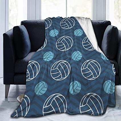 Ultra-Soft Micro Fleece Blanket Blue Volleyball Throw Blanket Warm Blanket Lightweight Microfiber Bed Blanket for Sofa Couch - All Season Premium Bed Blanket （60 X 50 Inches）