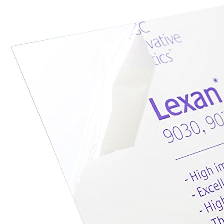 Lexan Sheet - Polycarbonate - .060" - 1/16" Thick, Clear, 24" x 24" Nominal