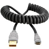 Mediabridge USB 20 - Micro-USB to USB Coiled Charging Cable 15-3 Feet - High-Speed A Male to Micro B with Gold-Plated Connectors