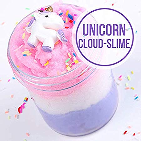 B.FY Unicorn Slime Kit Cloud Slime Surprise, Unicorn Surprise Slime Toy for Kids and Slime Party Favor Purple (5oz)