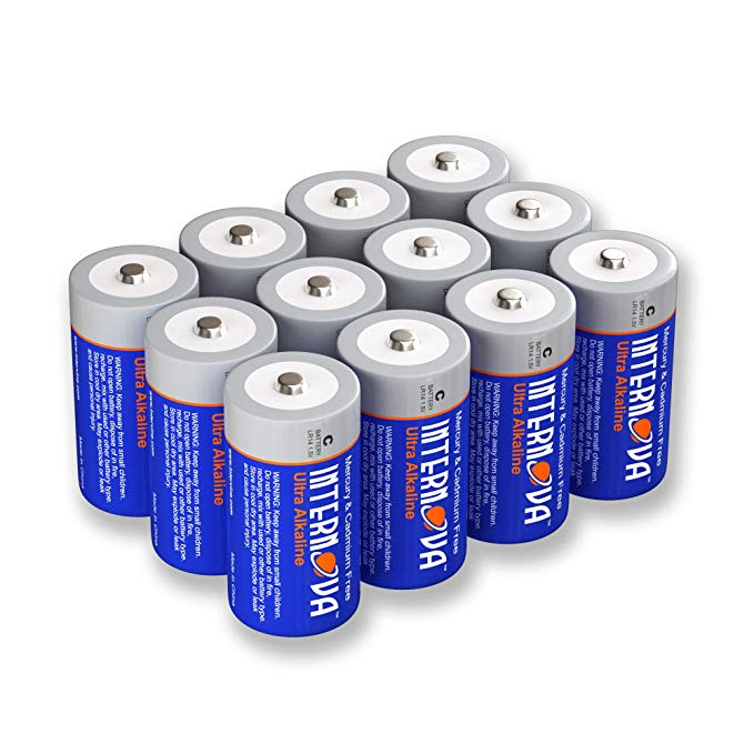 Internova Ultra Alkaline C Batteries, LR14 1.5V Cell High Performance, 12 Pack