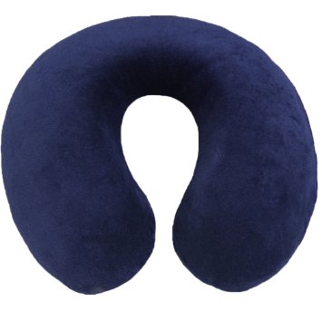 FY-Living Memory Foam Neck Pillow for Airplanes, Cars, Trains or Office Naps, Washable Velvet Cover