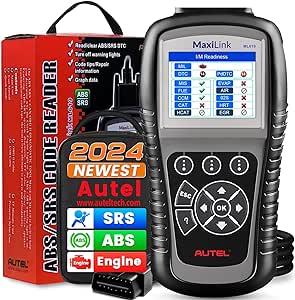 Autel Maxilink ML619 OBD2 Scanner, 2024 Autel Scanner Upgraded Version of AL519/AL619, Code Reader with ABS SRS Diagnoses for Warning Light Turn off (Including MIL), Graphs data, 10 OBD2 Test Modes