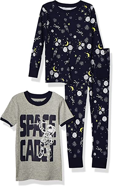 Spotted Zebra Boys' Snug-fit Cotton Pajamas Sleepwear Sets