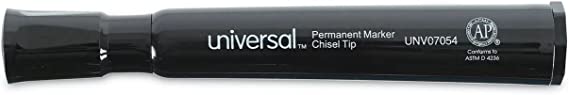 Universal Chisel Tip Permanent Marker Value Pack, Broad Chisel Tip, Black, 60/Pack