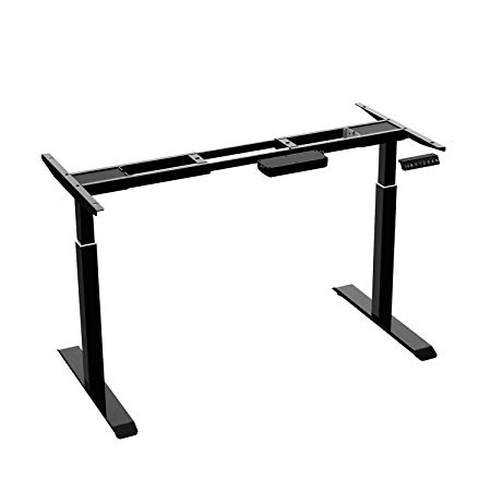AIMEZO 2 Tier Adjustable Legs Dual Motor Electric Sit to Stand Desk Frame 71'' W Electric Height Adjustable Desk Base(Black)