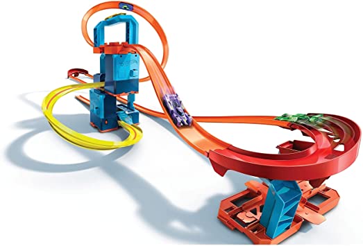 Hot Wheels Track Builder Unlimited Ultra Stackable Booster Kit Motorized Set 5 Plus Configurations Stunt Parts Compatible with Hot Wheels id Gift idea for Kids 6 7 8 9 10 and Older​​