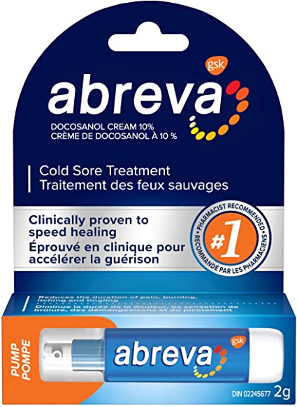 Abreva Cold Sore Treatment Cream PUMP 2g