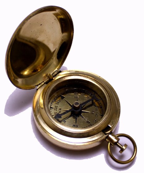 1.75" Classic Pocket Antique Style Camping Brass Compass