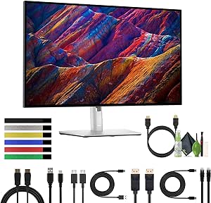 Dell UltraSharp U2723QE 27-Inch UHD HDR IPS WLED LCD 4K Monitor, 3840 x 2160 at 60 Hz with DisplayPort, HDMI USB-C Docking Hub, Computer Monitors Bundle with Cleaning Kit and More