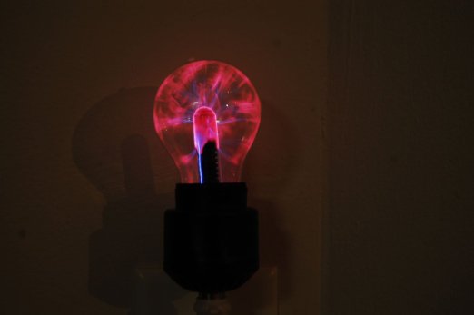 DirectGlow Plug In Electro Plasma Night Light with Black Base