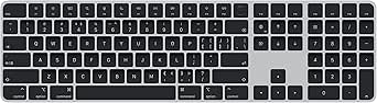 Apple Magic Keyboard with Touch ID and Numeric Keypad: Wireless, Bluetooth, Rechargeable. Works with Mac computers silicon; Chinese (Pinyin) - Black Keys