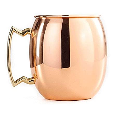 Rudra Exports Copper Moscow Mule Beer Mug Cup Coffee Mug Copper Mug Best for Parties Barware 450 ml (1 Piece)