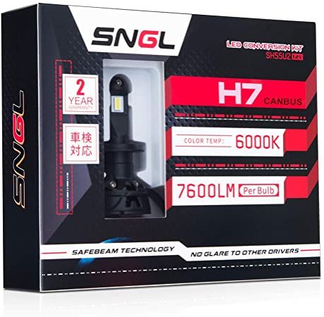 SNGL Canbus H7 LED Headlight Bulb Low Beam/High Beam/Fog Light Bulb Super Bright Max 15200LM 110W 6000K Xenon White