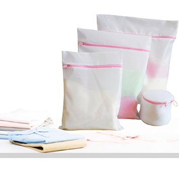 Laundry Bags(set of 4)- Home Essential,3 Premium Micro-mesh Washing Bags   1 Bra Wash Bag