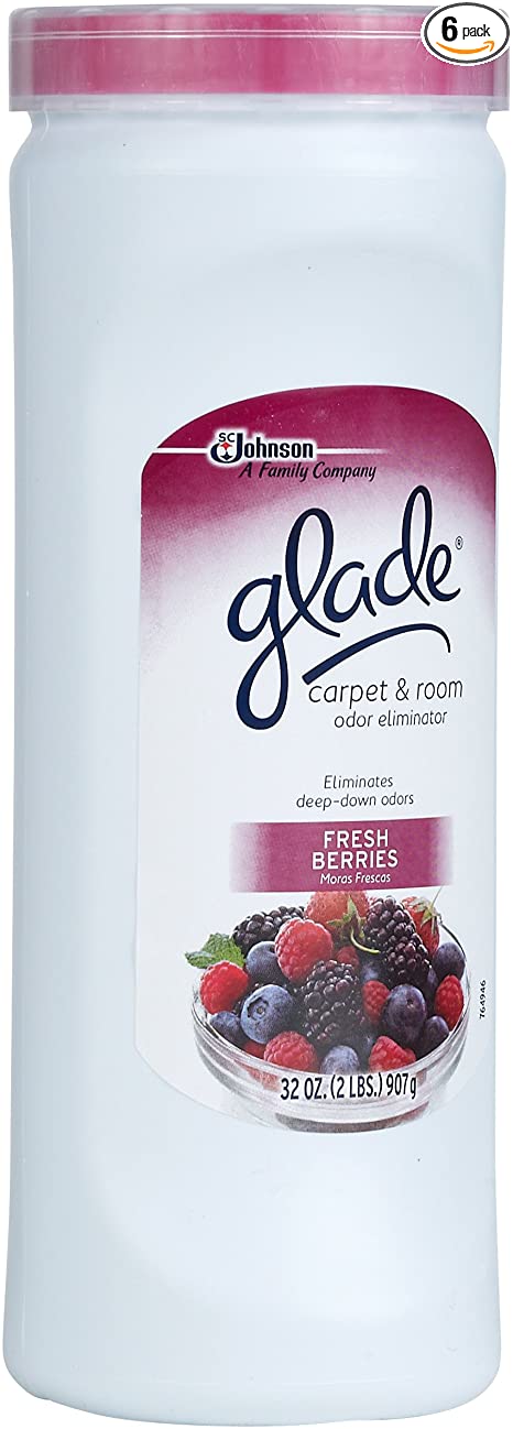 Glade Carpet and Room Refresher, Deodorizer for Home, Pets, and Smoke, Fresh Berries, 32 Oz, Pack of 6