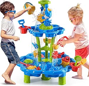 Kids Flower Water Table for Toddlers for 3 4 5 6 7 8 Years Old, Outdoor Water Sand Table for Boys Girls, Sensory Toys for Toddlers Age 3-8, Activity Sensory Table Summer Toys