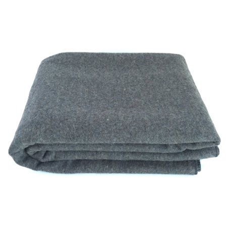 EKTOS 90% Wool Blanket, Grey, Warm & Heavy 4.4 lbs, Large Washable 66"x90" Size, Perfect for Outdoor Camping, Survival & Emergency Preparedness Use