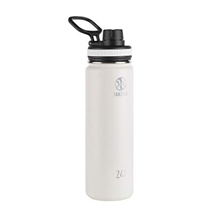 Takeya 50042 Thermoflask Insulated Stainless Steel Water Bottle, 24 oz, Snow