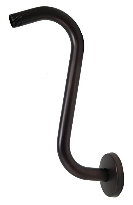 S-style Shower Arms, With Flanges - By Plumb USA (8", Oil Rubbed Bronze)