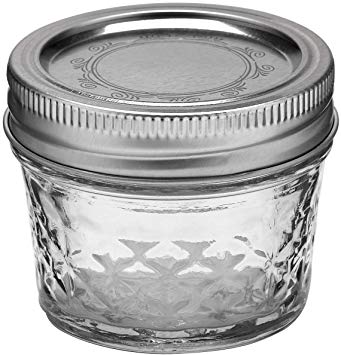 Ball 4-Ounce Quilted Crystal Jelly Jars with Lids and Bands, (6 Jars)