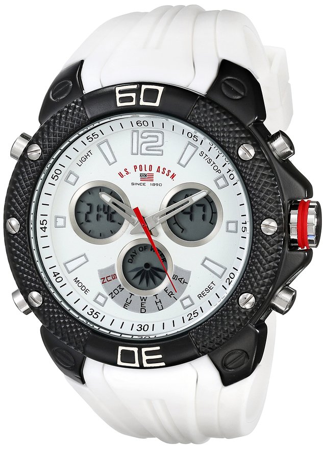 U.S. Polo Assn. Sport Men's US9495 Analog-Digital Display Analog Quartz White Watch