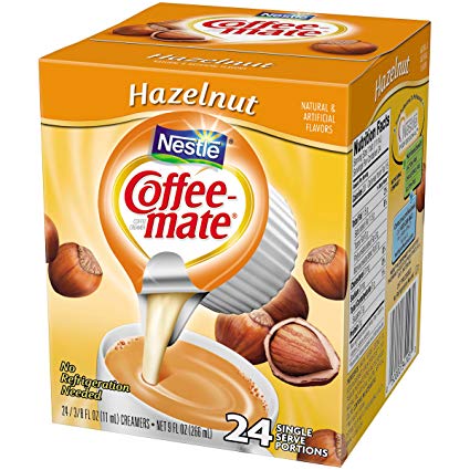 Coffee-mate Coffee Creamer Liquid Singles, Hazelnut, 24 Count