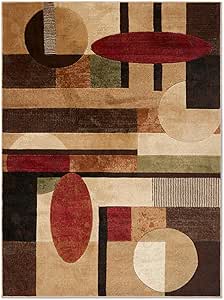 Home Dynamix Tribeca Jasmine Modern Area Rug, Abstract Brown/Green 5'2"x7'2"