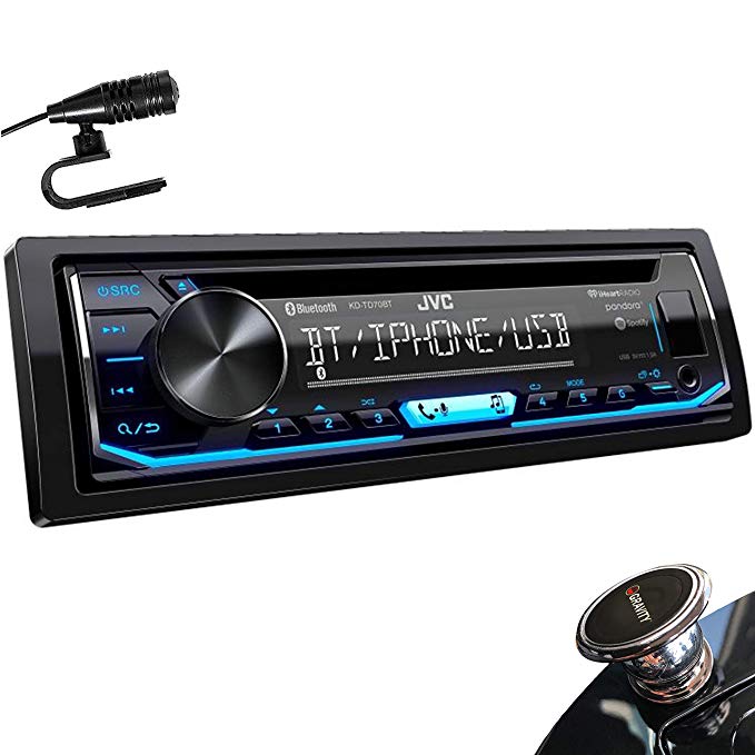 JVC KD-TD70BT 1-Din CD Receiver Featuring Bluetooth/USB/Pandora/iHeartRadio/Spotify/FLAC/13-Band EQ   MAGNET