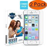 2 Pack Iphone 5 Screen Protector J2cc Premium High Definition Shockproof Clear Tempered Glass Screen Protector 25d Curved Edge for Iphone 5  5s  5c