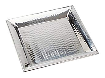 American Metalcraft HMSQ12 Serving Tray, Hammered, Square, Stainless Steel, 1" Height, 12" Width, 12" Length
